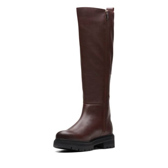 Women's Clarks Orianna Long Knee-high Boots Brown | CLK879ZUK