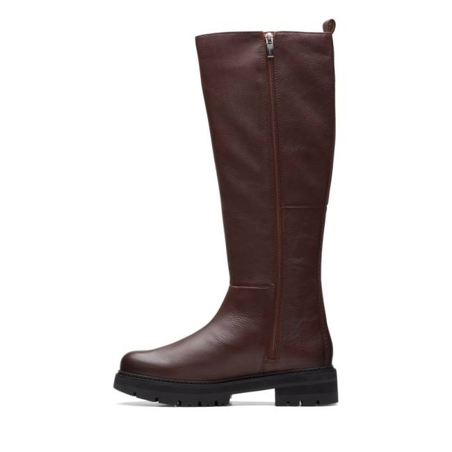 Women's Clarks Orianna Long Knee-high Boots Brown | CLK879ZUK