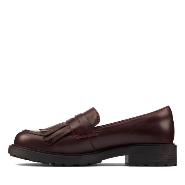 Women's Clarks Orinoco 2 Loafer Flat Shoes Burgundy | CLK381FCP