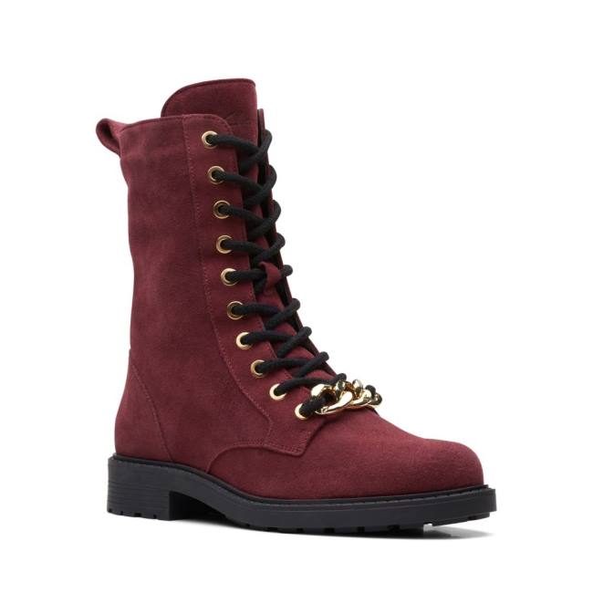 Women's Clarks Orinoco 2 Style Ankle Boots Dark Red | CLK637CTU