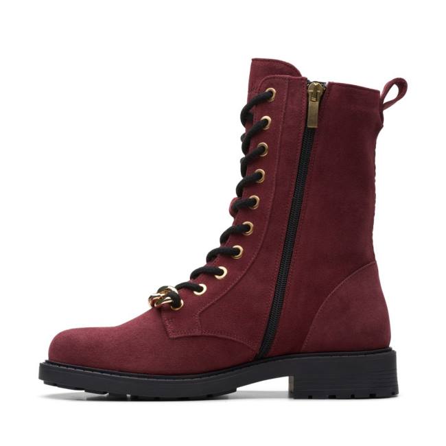 Women's Clarks Orinoco 2 Style Ankle Boots Dark Red | CLK637CTU