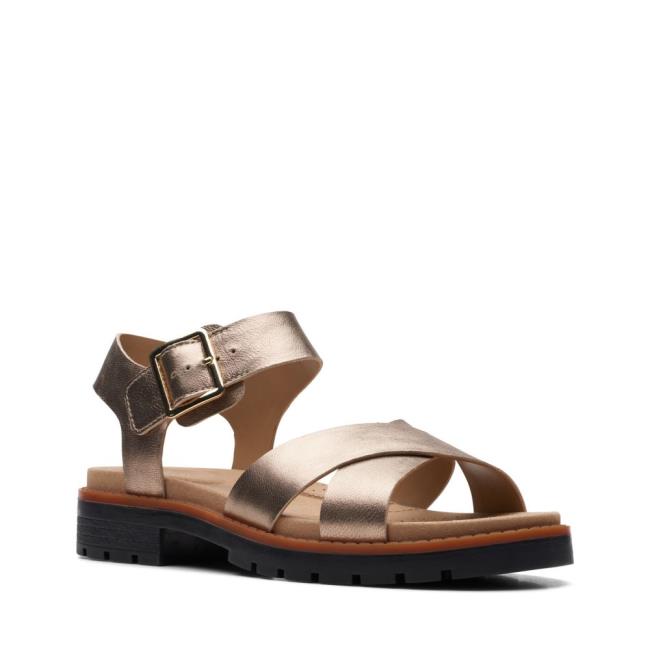 Women's Clarks Orinoco Strap Sandals Metal | CLK210AMC