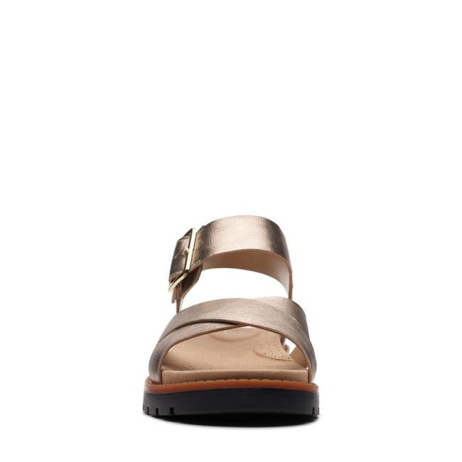 Women's Clarks Orinoco Strap Sandals Metal | CLK210AMC