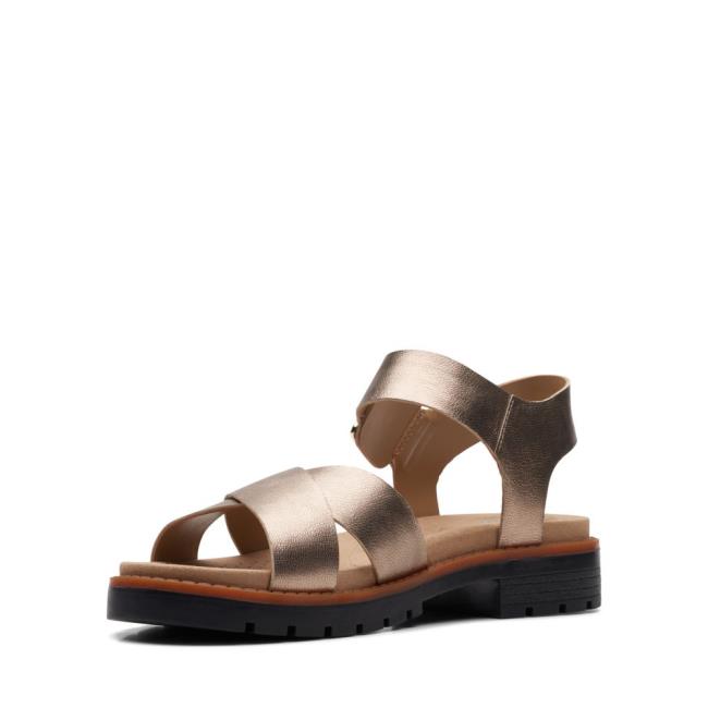 Women's Clarks Orinoco Strap Sandals Metal | CLK210AMC