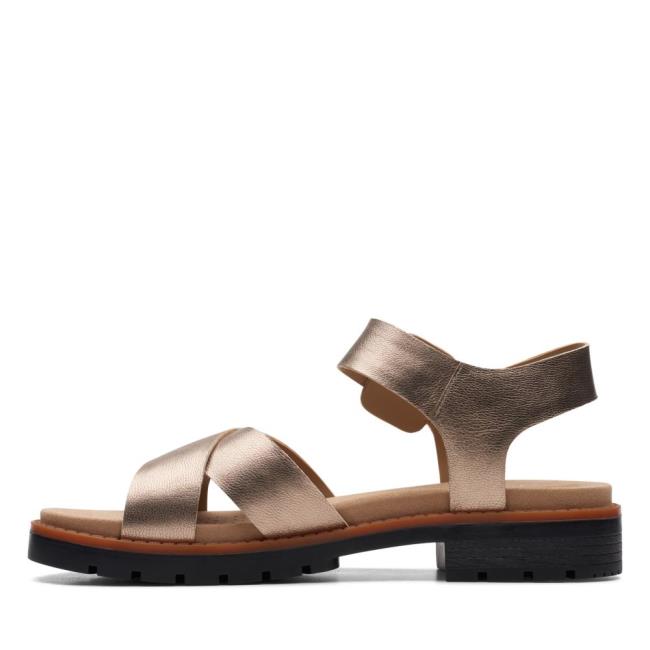 Women's Clarks Orinoco Strap Sandals Metal | CLK210AMC