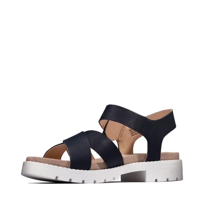 Women's Clarks Orinoco Strap Sandals Navy | CLK517HUY