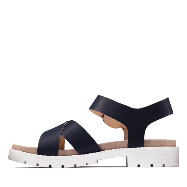 Women's Clarks Orinoco Strap Sandals Navy | CLK517HUY