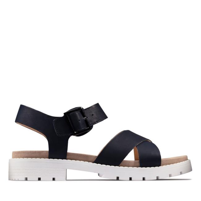 Women\'s Clarks Orinoco Strap Sandals Navy | CLK517HUY