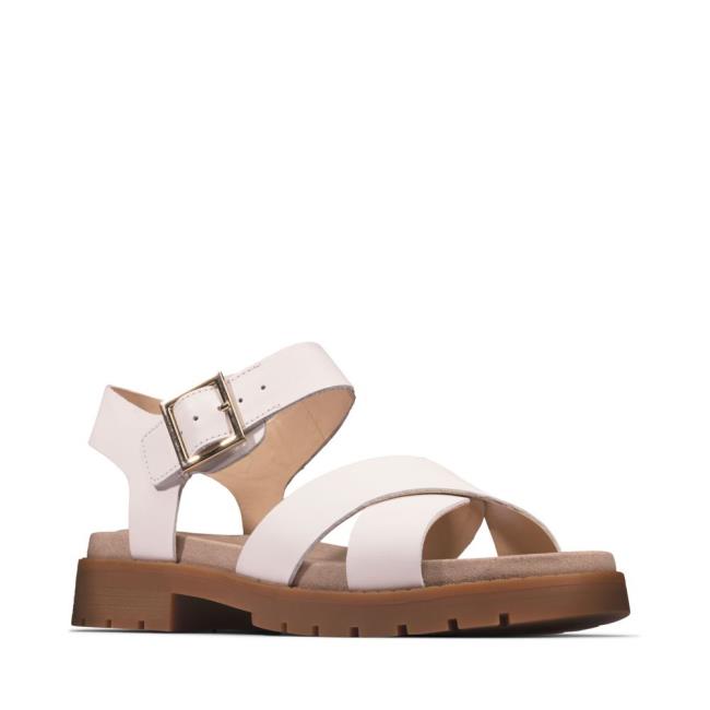 Women's Clarks Orinoco Strap Sandals White | CLK469UHD