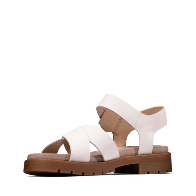 Women's Clarks Orinoco Strap Sandals White | CLK469UHD