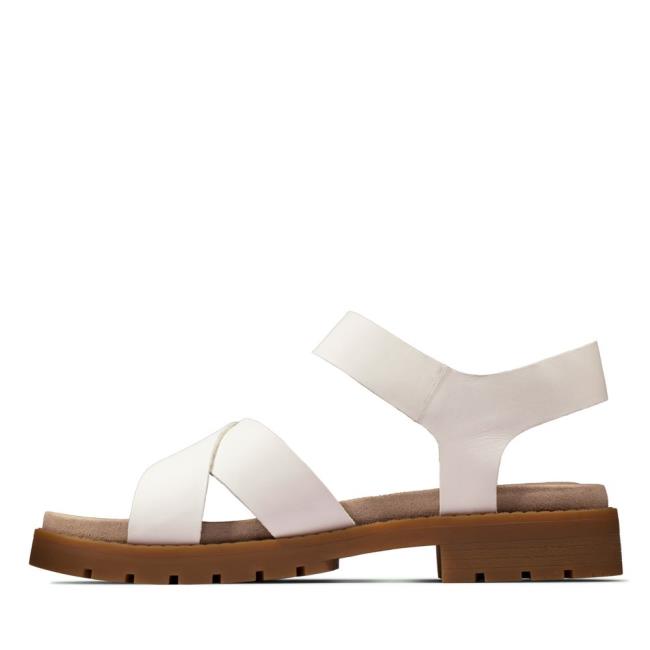 Women's Clarks Orinoco Strap Sandals White | CLK469UHD