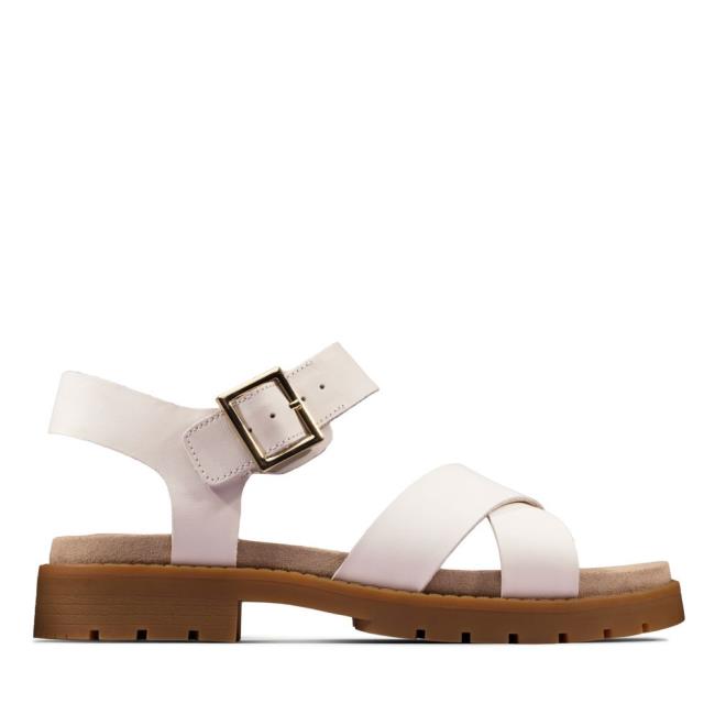 Women\'s Clarks Orinoco Strap Sandals White | CLK469UHD