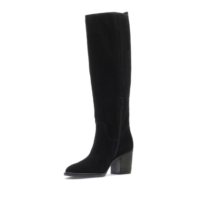 Women's Clarks Park Rise Heeled Boots Black | CLK186RUL