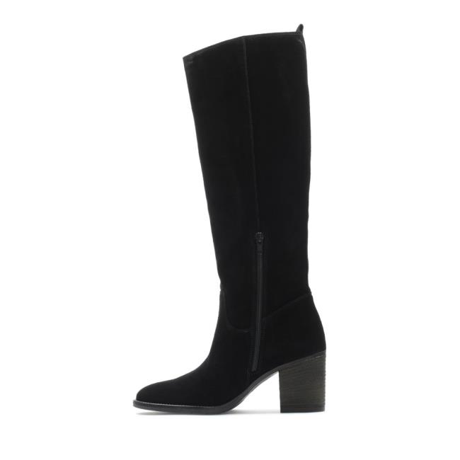 Women's Clarks Park Rise Heeled Boots Black | CLK186RUL