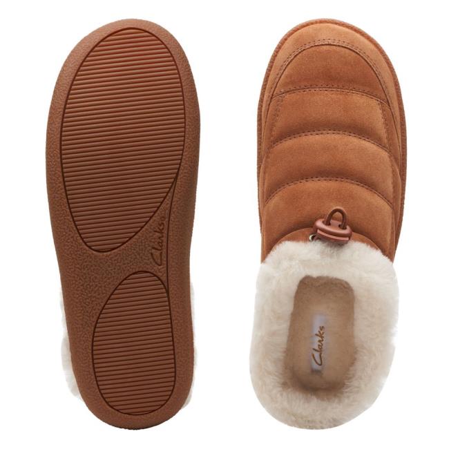 Women's Clarks Pilton Mule Slippers Brown | CLK815VQC