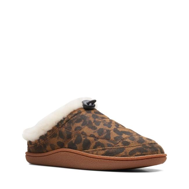 Women's Clarks Pilton Mule Slippers Leopard | CLK361GUX