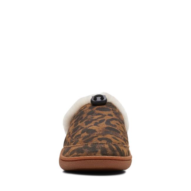 Women's Clarks Pilton Mule Slippers Leopard | CLK361GUX