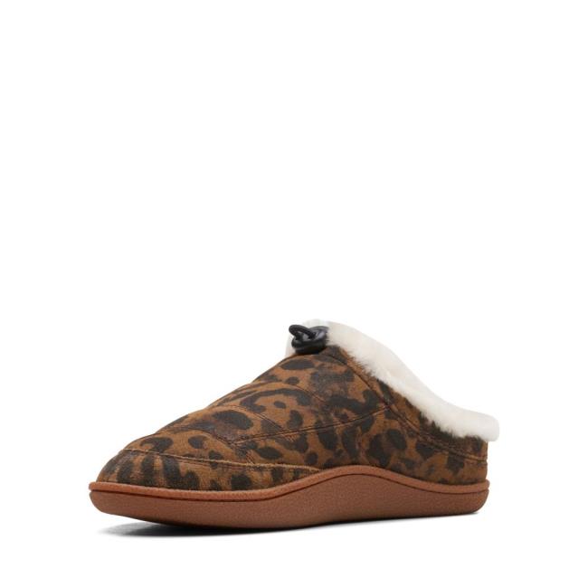 Women's Clarks Pilton Mule Slippers Leopard | CLK361GUX