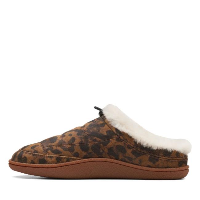 Women's Clarks Pilton Mule Slippers Leopard | CLK361GUX