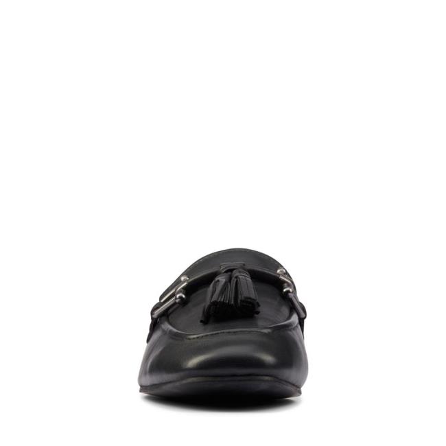 Women's Clarks Pure 2 Tassel Black Shoes Black | CLK759GAC