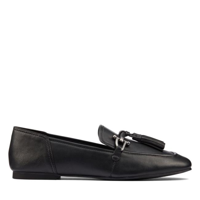 Women\'s Clarks Pure 2 Tassel Loafers Black | CLK954ALH