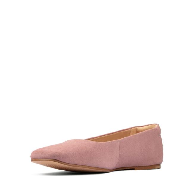 Women's Clarks Pure Ballet 2 Ballet Flats Rose | CLK012QZB