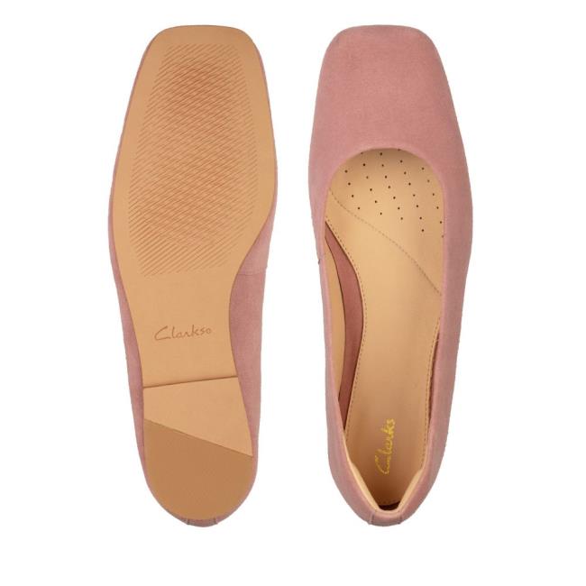 Women's Clarks Pure Ballet 2 Ballet Flats Rose | CLK012QZB