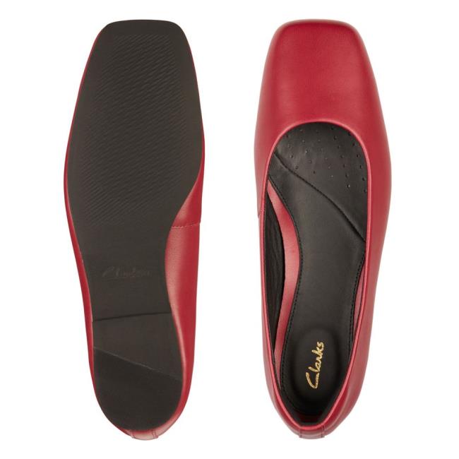 Women's Clarks Pure Ballet 2 Ballet Flats Red | CLK506RHA