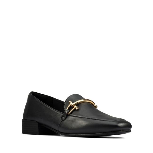 Women's Clarks Pure Block Loafers Black | CLK153ZGX