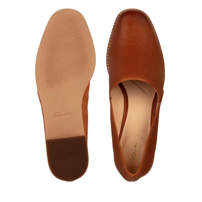 Women's Clarks Pure Easy Ballet Flats Brown | CLK524PHI