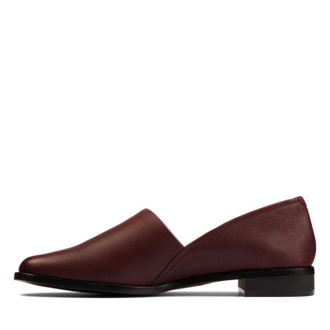 Women's Clarks Pure Easy Loafers Burgundy | CLK782XSU