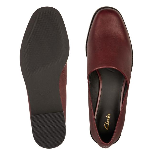 Women's Clarks Pure Easy Loafers Burgundy | CLK782XSU