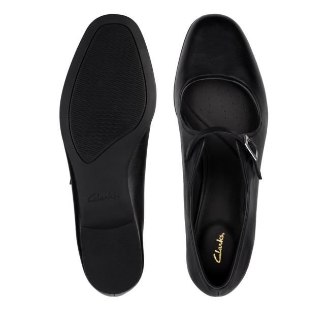 Women's Clarks Pure Flat Flat Shoes Black | CLK290VAL