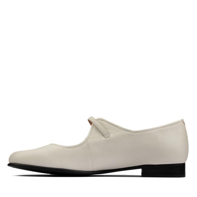 Women's Clarks Pure Flat Flat Shoes White | CLK756GMC