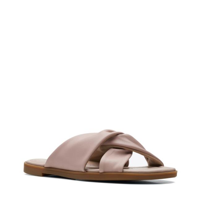 Women's Clarks Reyna Twist Sandals Rose | CLK093GLR