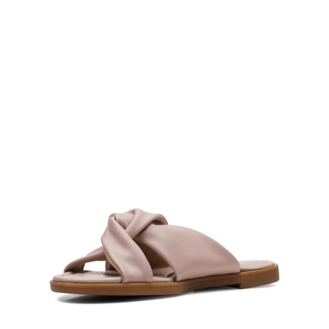 Women's Clarks Reyna Twist Sandals Rose | CLK093GLR