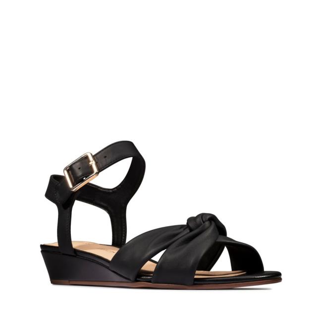 Women's Clarks Sense Strap Sandals Black | CLK637SYG