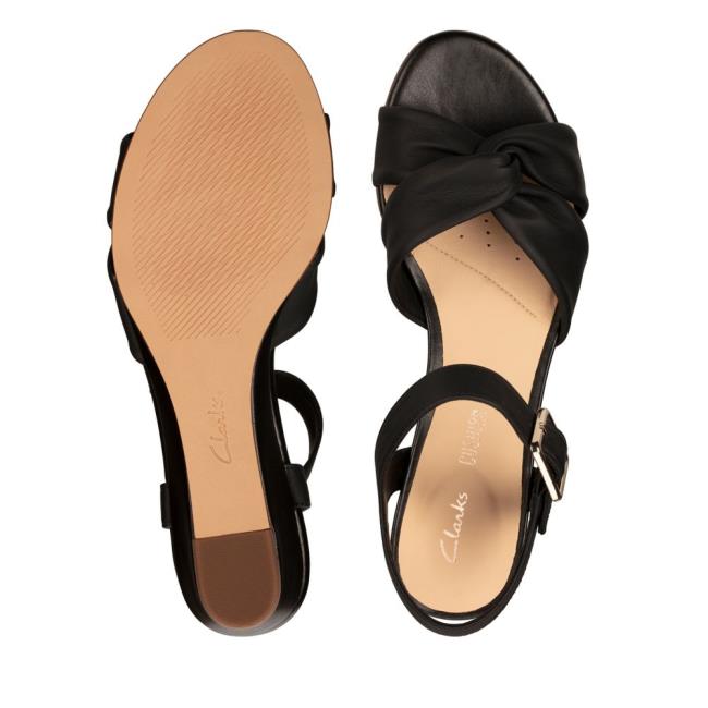 Women's Clarks Sense Strap Sandals Black | CLK637SYG