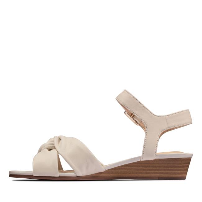 Women's Clarks Sense Strap Sandals White | CLK246ERU