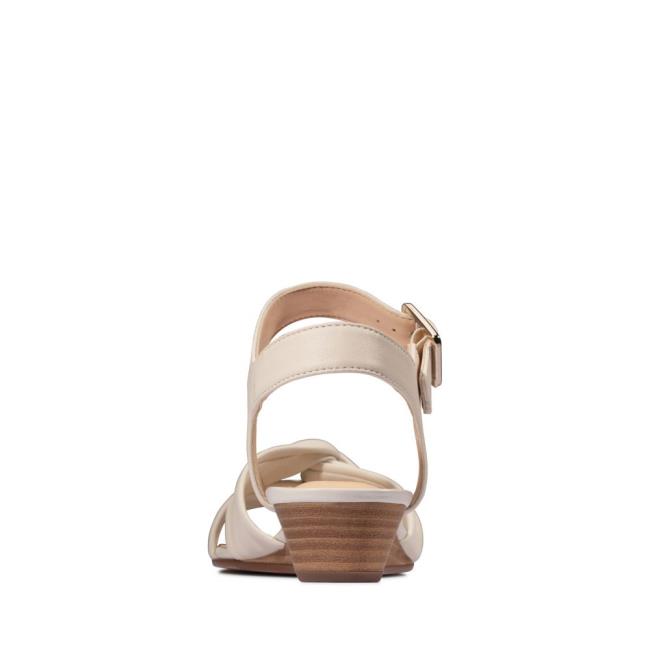 Women's Clarks Sense Strap Sandals White | CLK246ERU