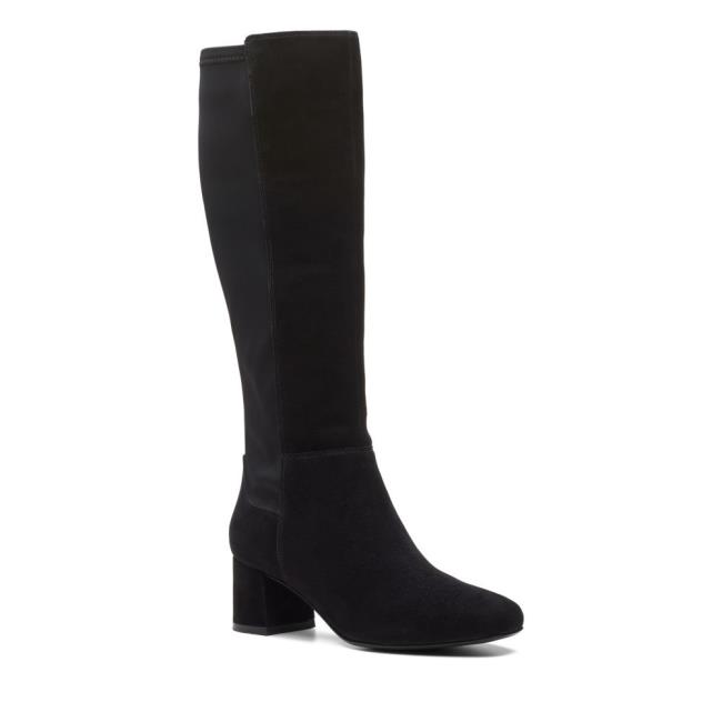 Women's Clarks Sheer55 Hi Knee-high Boots Black | CLK970KIX