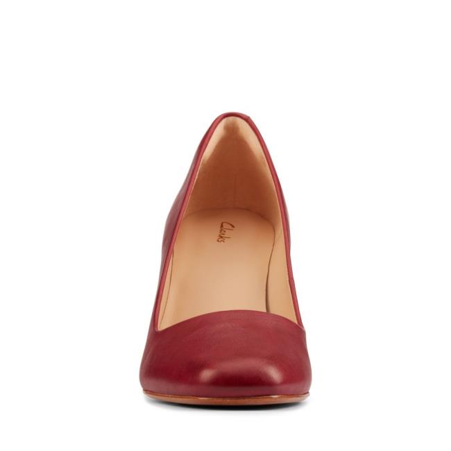 Women's Clarks Sheer85 Court Heels Shoes Red | CLK726LCV