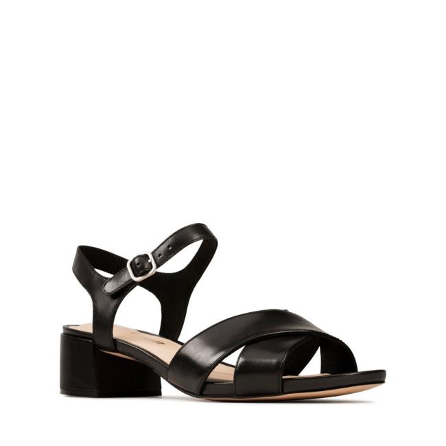 Women's Clarks Sheer 35 Strap Sandals Black | CLK392KCW