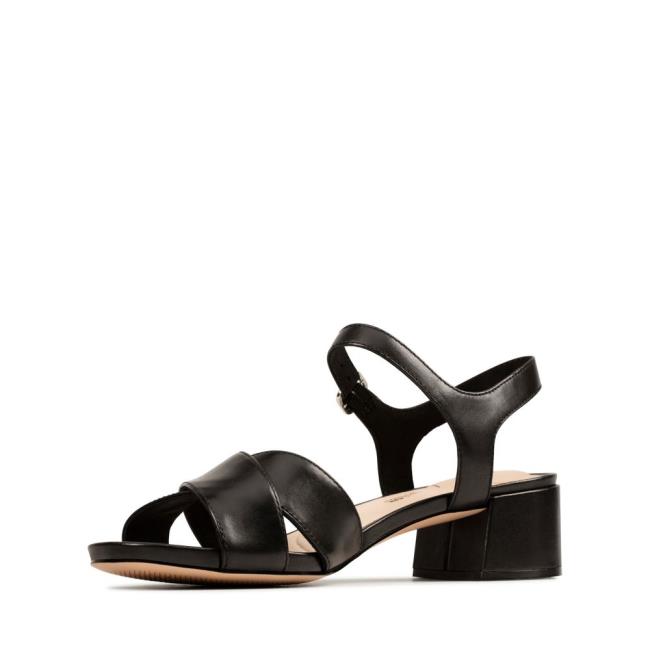 Women's Clarks Sheer 35 Strap Sandals Black | CLK392KCW