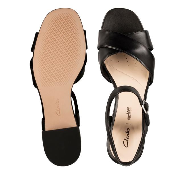 Women's Clarks Sheer 35 Strap Sandals Black | CLK392KCW