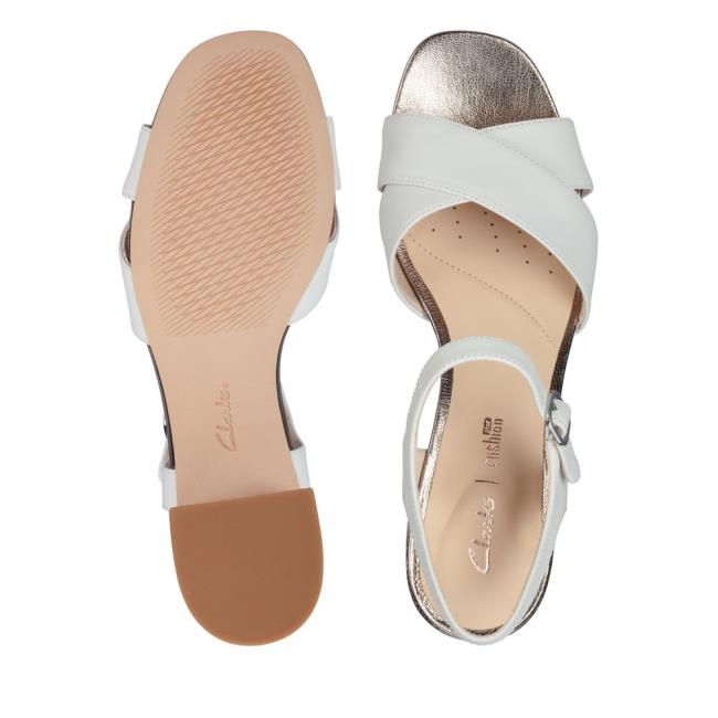 Women's Clarks Sheer 35 Strap Sandals White | CLK462YCX