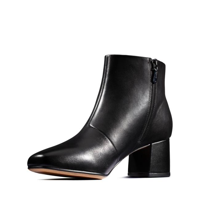 Women's Clarks Sheer Flora Heeled Boots Black | CLK816WFH