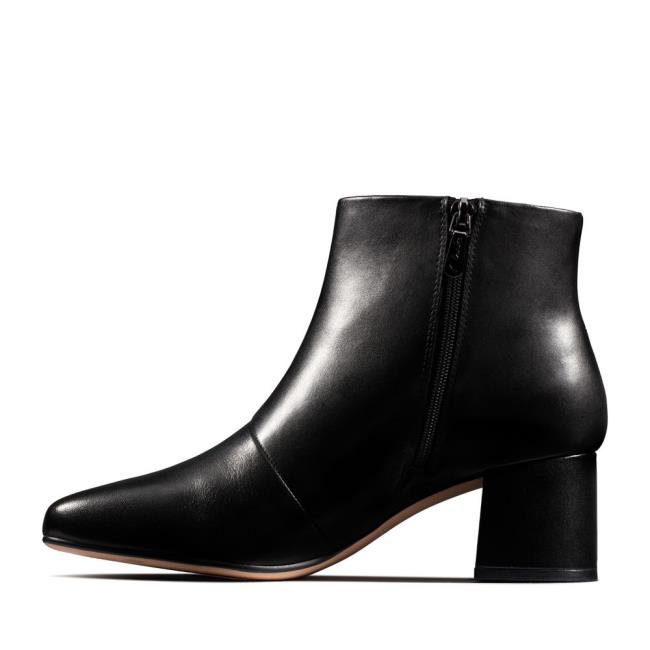 Women's Clarks Sheer Flora Heeled Boots Black | CLK816WFH