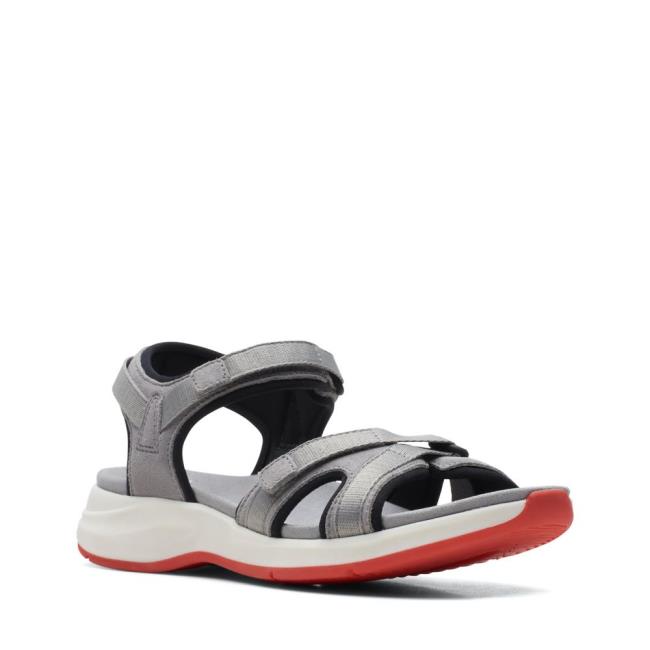 Women's Clarks Solan Drift Sandals Grey | CLK326DPJ