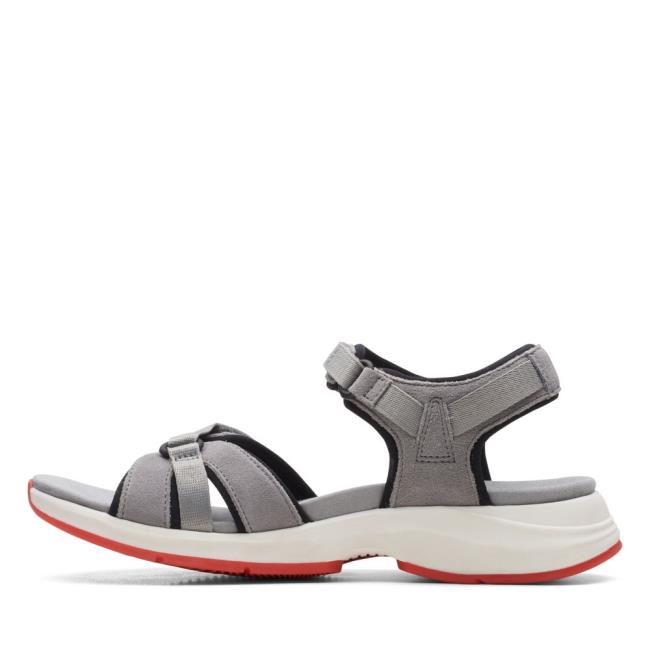 Women's Clarks Solan Drift Sandals Grey | CLK326DPJ